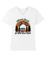 Wherever You Go Go With Your Heart Tricou mânecă scurtă guler V Bărbat Presenter