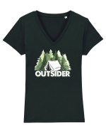 OUTSIDER Tricou mânecă scurtă guler V Damă Evoker