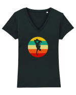 Retro Skateboarding Sunset - Skater For Life Tricou mânecă scurtă guler V Damă Evoker