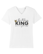 Birthday King Living My best Life Tricou mânecă scurtă guler V Bărbat Presenter