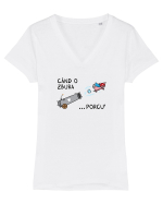 Când o zbura... porcu' Tricou mânecă scurtă guler V Damă Evoker