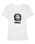 Savage Wolf Tricou mânecă scurtă guler larg fitted Damă Expresser