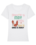 Stepping Into My May Birthday Tricou mânecă scurtă guler larg fitted Damă Expresser
