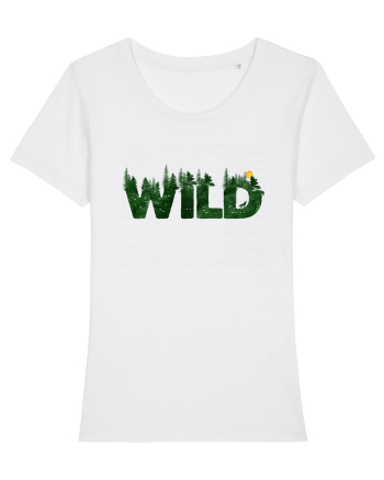Wild - forest, wolf howling at moon White