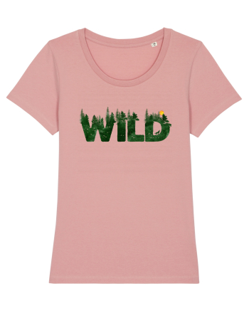 Wild - forest, wolf howling at moon Canyon Pink
