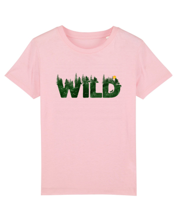 Wild - forest, wolf howling at moon Cotton Pink