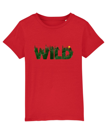 Wild - forest, wolf howling at moon Red