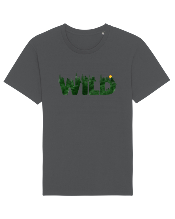 Wild - forest, wolf howling at moon Anthracite