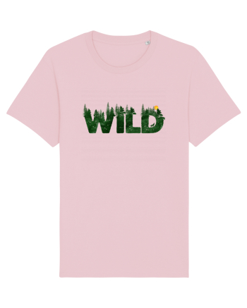 Wild - forest, wolf howling at moon Cotton Pink