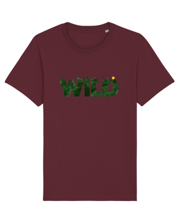 Wild - forest, wolf howling at moon Burgundy