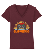 Level 45 Unlocked Gaming Legend Tricou mânecă scurtă guler V Damă Evoker