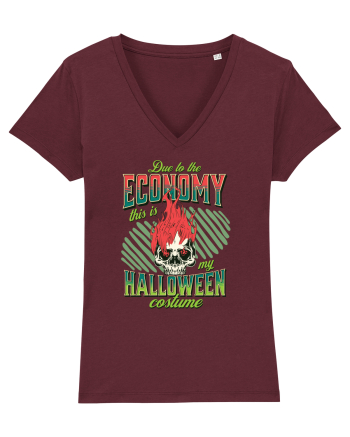 Costum de Halloween - Craniu în flăcări Burgundy