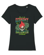 Costum de Halloween - Craniu în flăcări Tricou mânecă scurtă guler larg fitted Damă Expresser