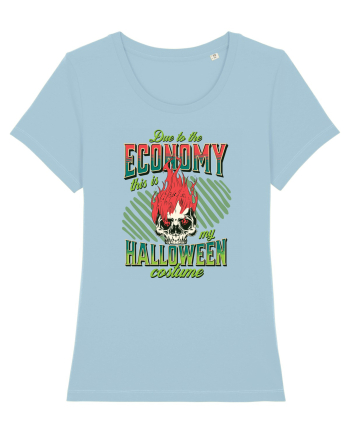 Costum de Halloween - Craniu în flăcări Sky Blue