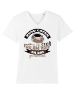 Beau cafea Tricou mânecă scurtă guler V Bărbat Presenter