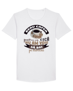 Beau cafea Tricou mânecă scurtă guler larg Bărbat Skater
