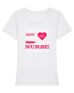 NURSE Tricou mânecă scurtă guler larg fitted Damă Expresser