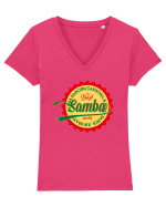 SAMBA Tricou mânecă scurtă guler V Damă Evoker