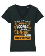 N-aș fi vrut să vin la școală Tricou mânecă scurtă guler V Damă Evoker