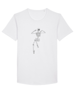 Schelete visător Tricou mânecă scurtă guler larg Bărbat Skater