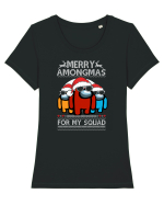 Merry Amongmas For My Squad Tricou mânecă scurtă guler larg fitted Damă Expresser