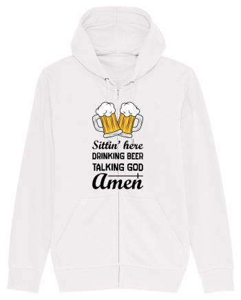 Sittin' Here Drinking Beer Talking God Amen White