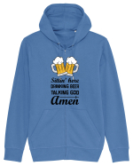 Sittin' Here Drinking Beer Talking God Amen Hanorac cu fermoar Unisex Connector