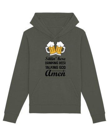 Sittin' Here Drinking Beer Talking God Amen Khaki