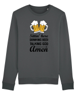 Sittin' Here Drinking Beer Talking God Amen Bluză mânecă lungă Unisex Rise