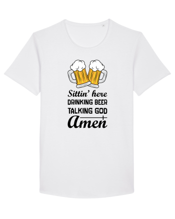 Sittin' Here Drinking Beer Talking God Amen White