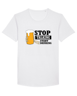 Stop Talking Start Drinking Tricou mânecă scurtă guler larg Bărbat Skater