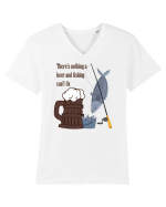 There's Nothing A Beer And Fishing Can't Fix Tricou mânecă scurtă guler V Bărbat Presenter
