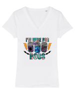 I'm Here For The Boos Tricou mânecă scurtă guler V Damă Evoker
