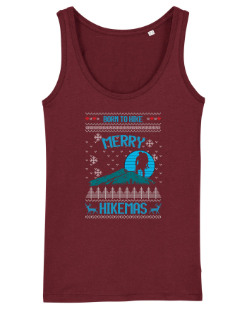 Merry Christmas Born To Hike Burgundy