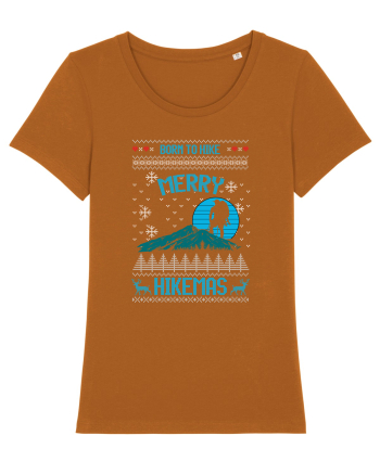 Merry Christmas Born To Hike Roasted Orange