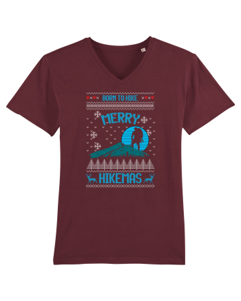 Merry Christmas Born To Hike Burgundy