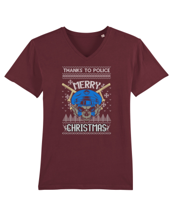 Merry Christmas Police Burgundy
