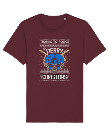 Merry Christmas Police Burgundy