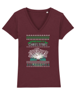Merry Christmas Tricou mânecă scurtă guler V Damă Evoker