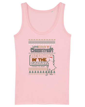 Merry Christmom Best Mom In Galaxy Cotton Pink