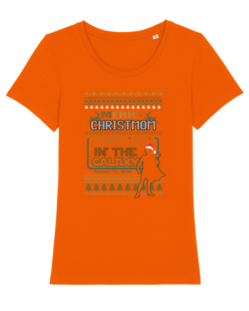 Merry Christmom Best Mom In Galaxy Bright Orange