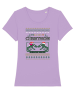 Merry Christmom Jurassic Mom Tricou mânecă scurtă guler larg fitted Damă Expresser