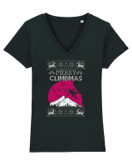Merry Climbmas Tricou mânecă scurtă guler V Damă Evoker