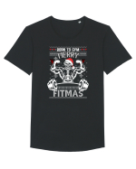Merry Fitmas Born To Gym Tricou mânecă scurtă guler larg Bărbat Skater