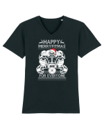 Merry Fitmas For Everyoane Tricou mânecă scurtă guler V Bărbat Presenter