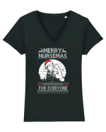 Merry Nursemas For Everyone Tricou mânecă scurtă guler V Damă Evoker