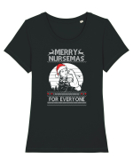 Merry Nursemas For Everyone Tricou mânecă scurtă guler larg fitted Damă Expresser