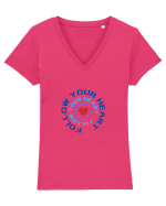 BE YOUR HEART Tricou mânecă scurtă guler V Damă Evoker