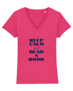 READ A BOOK Tricou mânecă scurtă guler V Damă Evoker