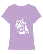 French bulldog Tricou mânecă scurtă guler larg fitted Damă Expresser